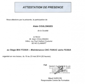 Formation CN FANUC FS30IA